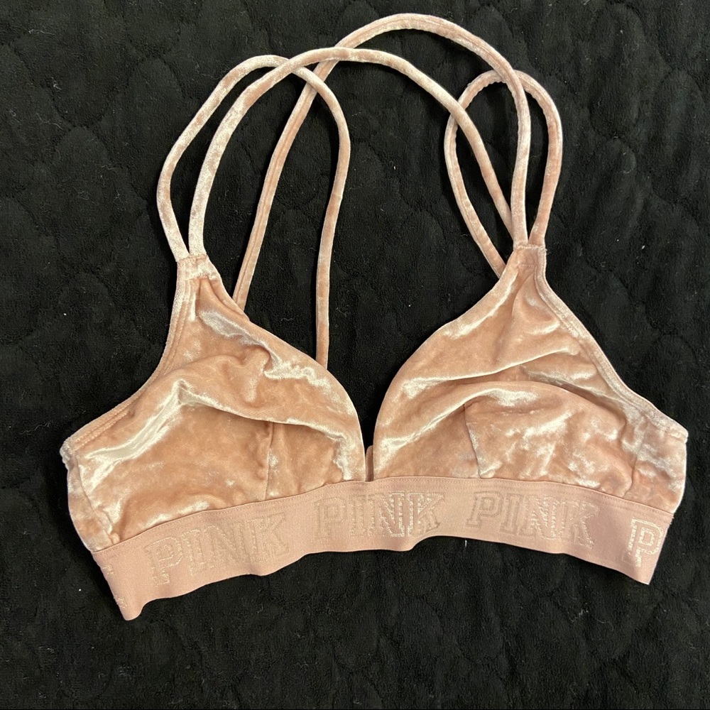PINK VELVET BRALETTE